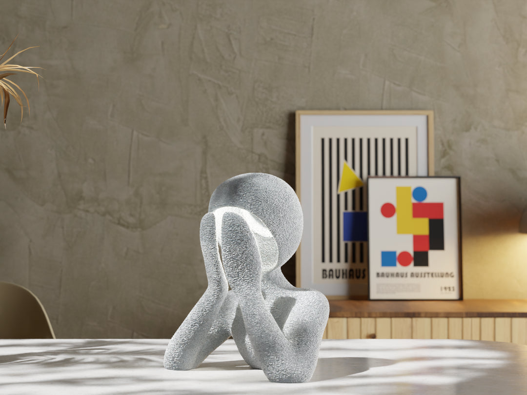 Silent Glow – 3D Printed Abstract LED Sculpture Lamp