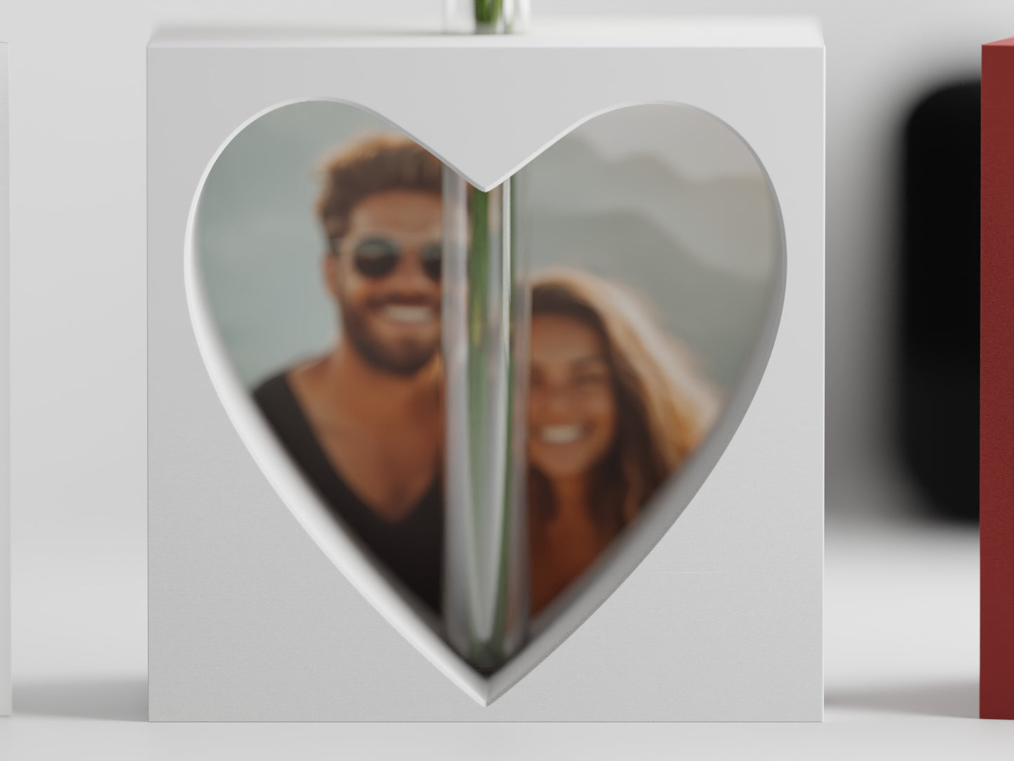 Valentine Heart Cut-Out Vase with Photo Holder