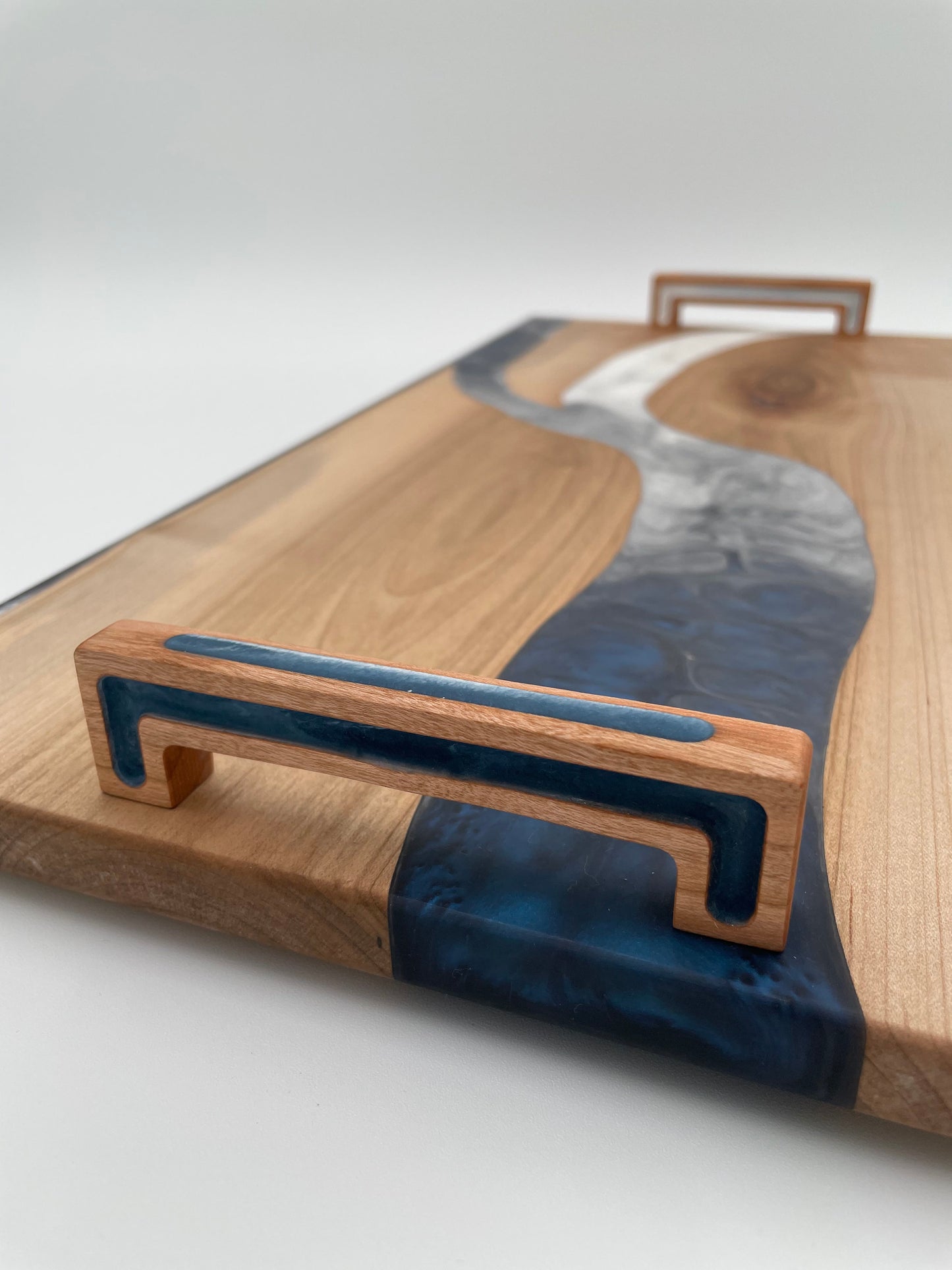 Cherry Wood Charcuterie Board Handmade with resin inlay