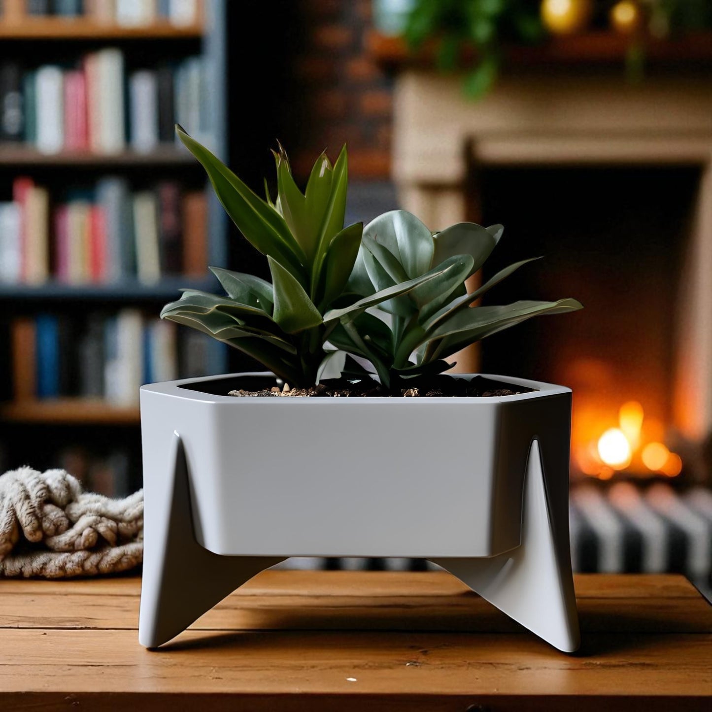 Hexagonal Mid-Century Planter