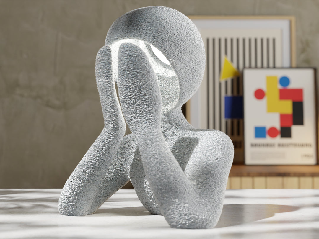 Silent Glow – 3D Printed Abstract LED Sculpture Lamp