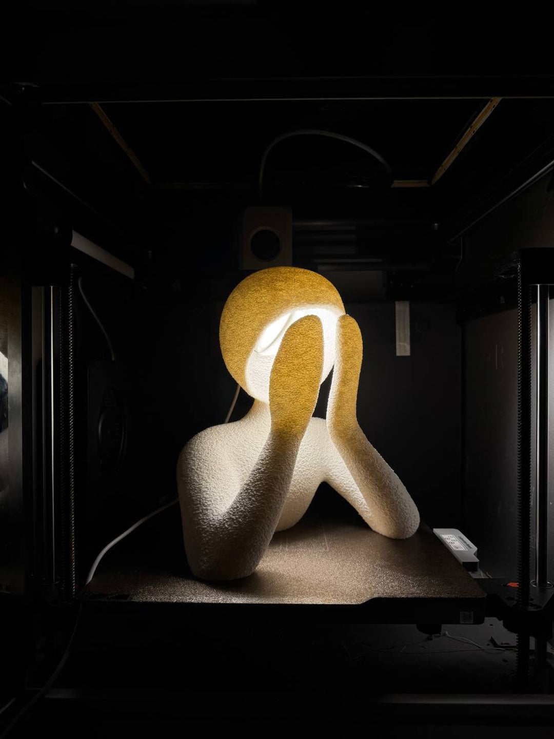 Silent Glow – 3D Printed Abstract LED Sculpture Lamp
