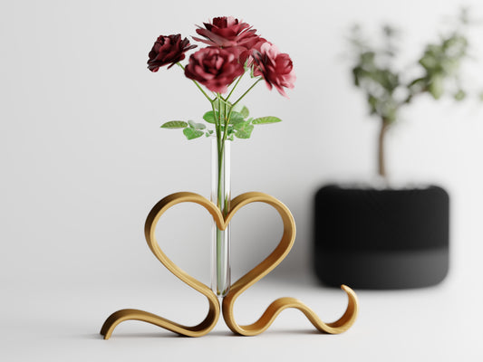 Valentine Ribbon Heart Vase