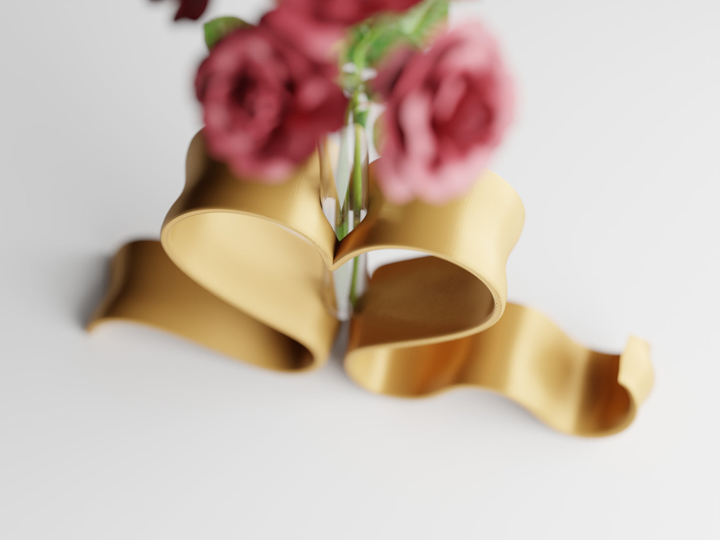 Valentine Ribbon Heart Vase