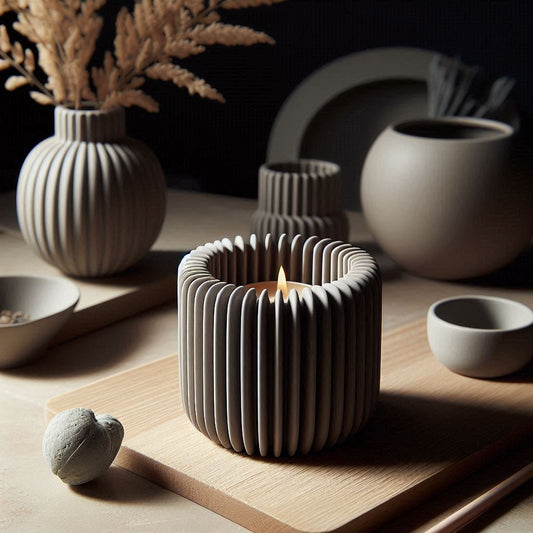 Vertical Ribbed Led Tealight Holder
