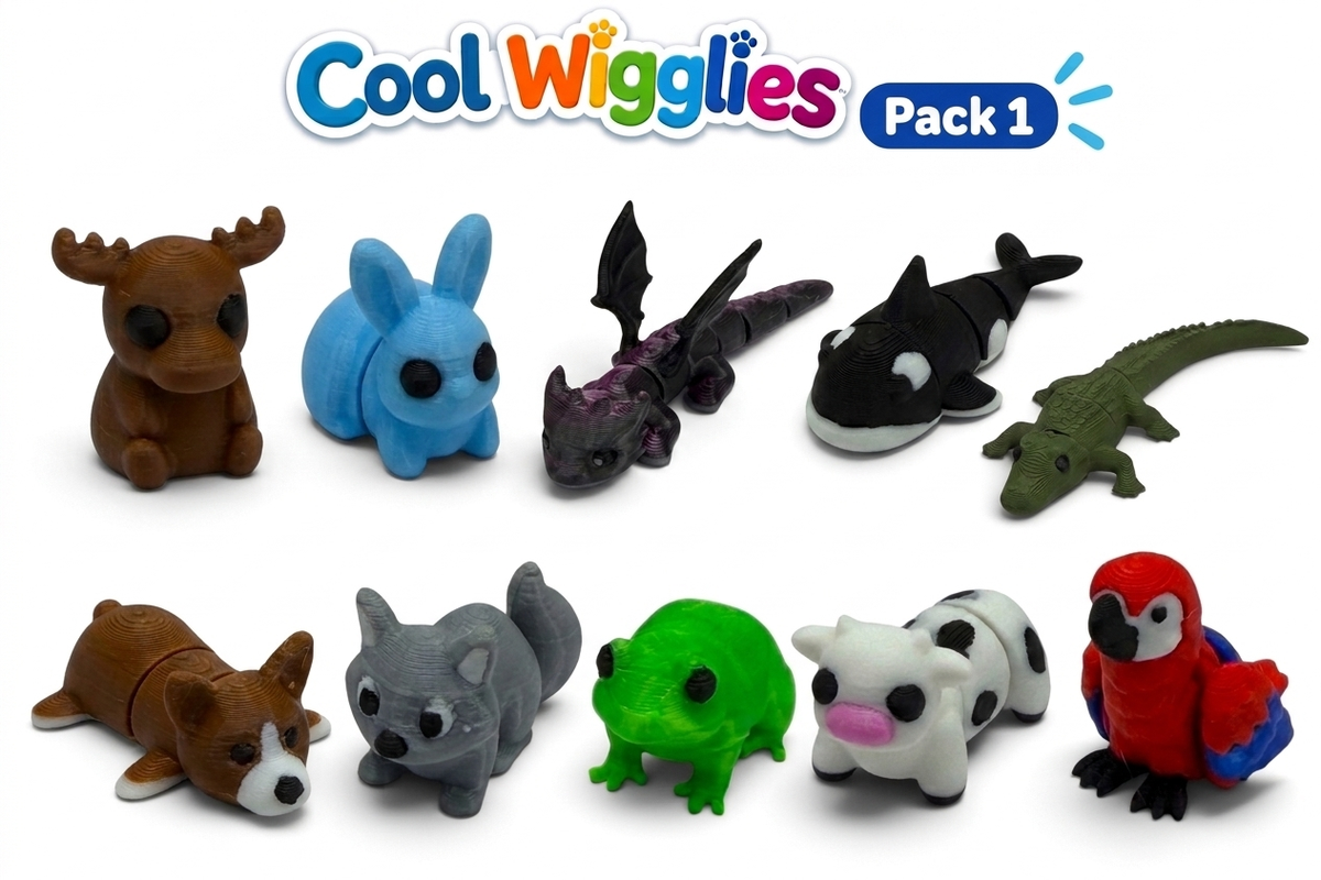Cool Wigglies – Pack 1 | 10 Wiggly Animal Friends!