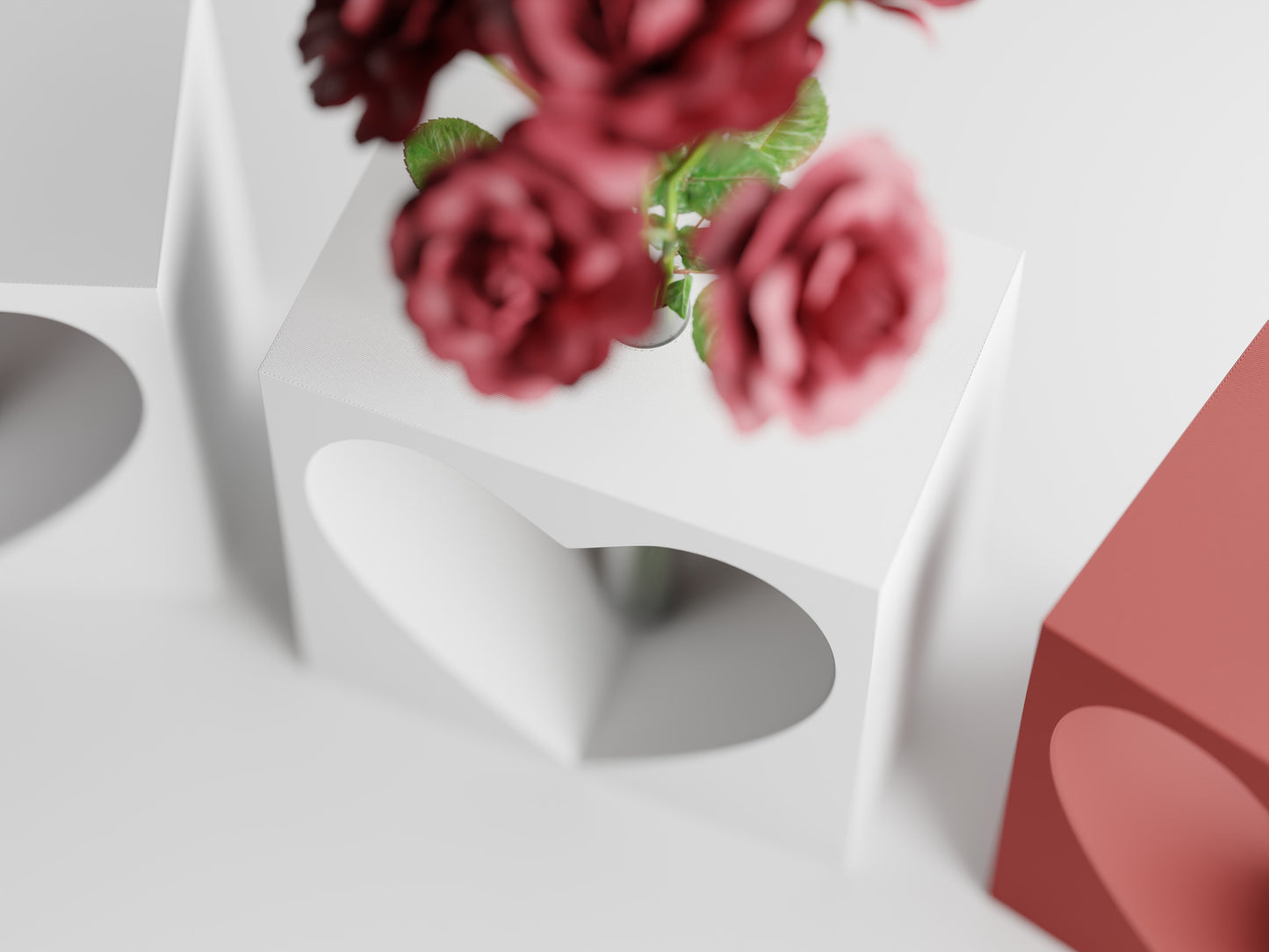 Valentine Heart Cut-Out Vase with Photo Holder