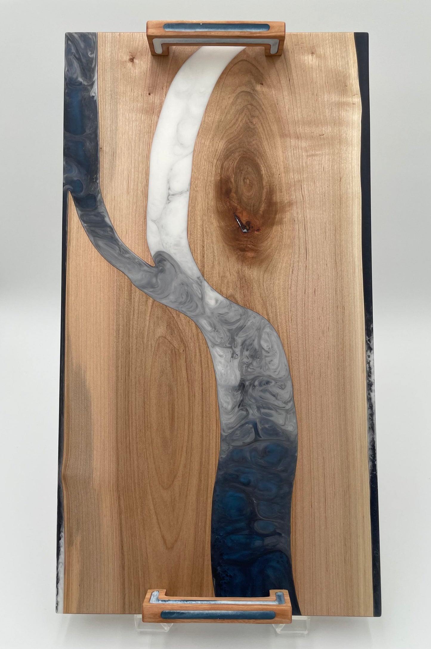 Cherry Wood Charcuterie Board Handmade with resin inlay