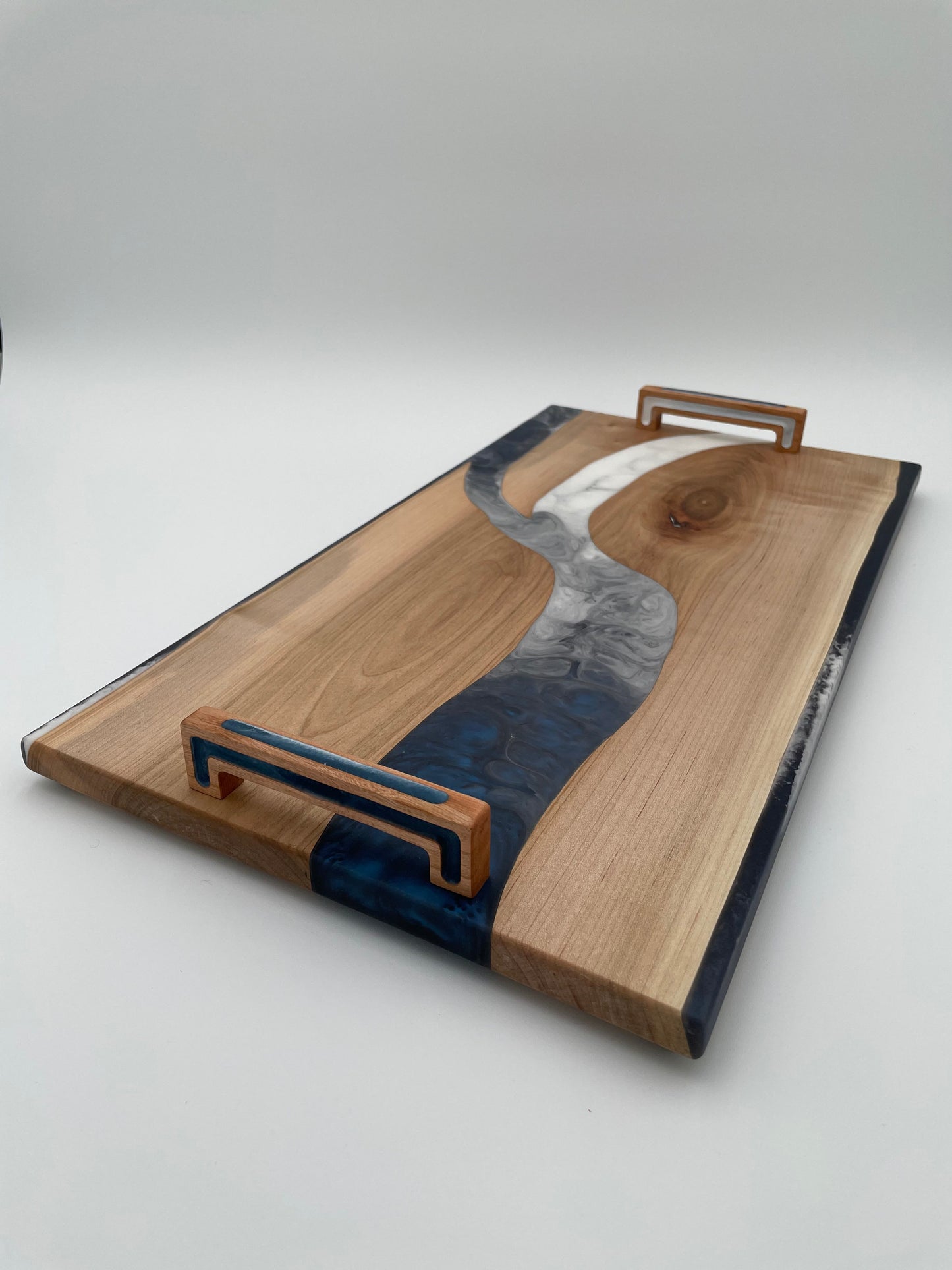 Cherry Wood Charcuterie Board Handmade with resin inlay