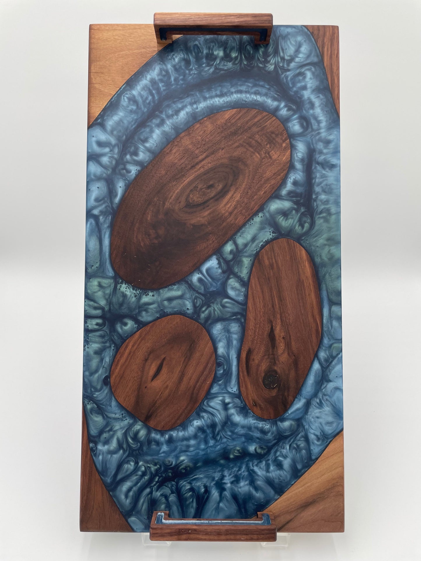 Walnut Charcuterie Board handmade with resin inlay