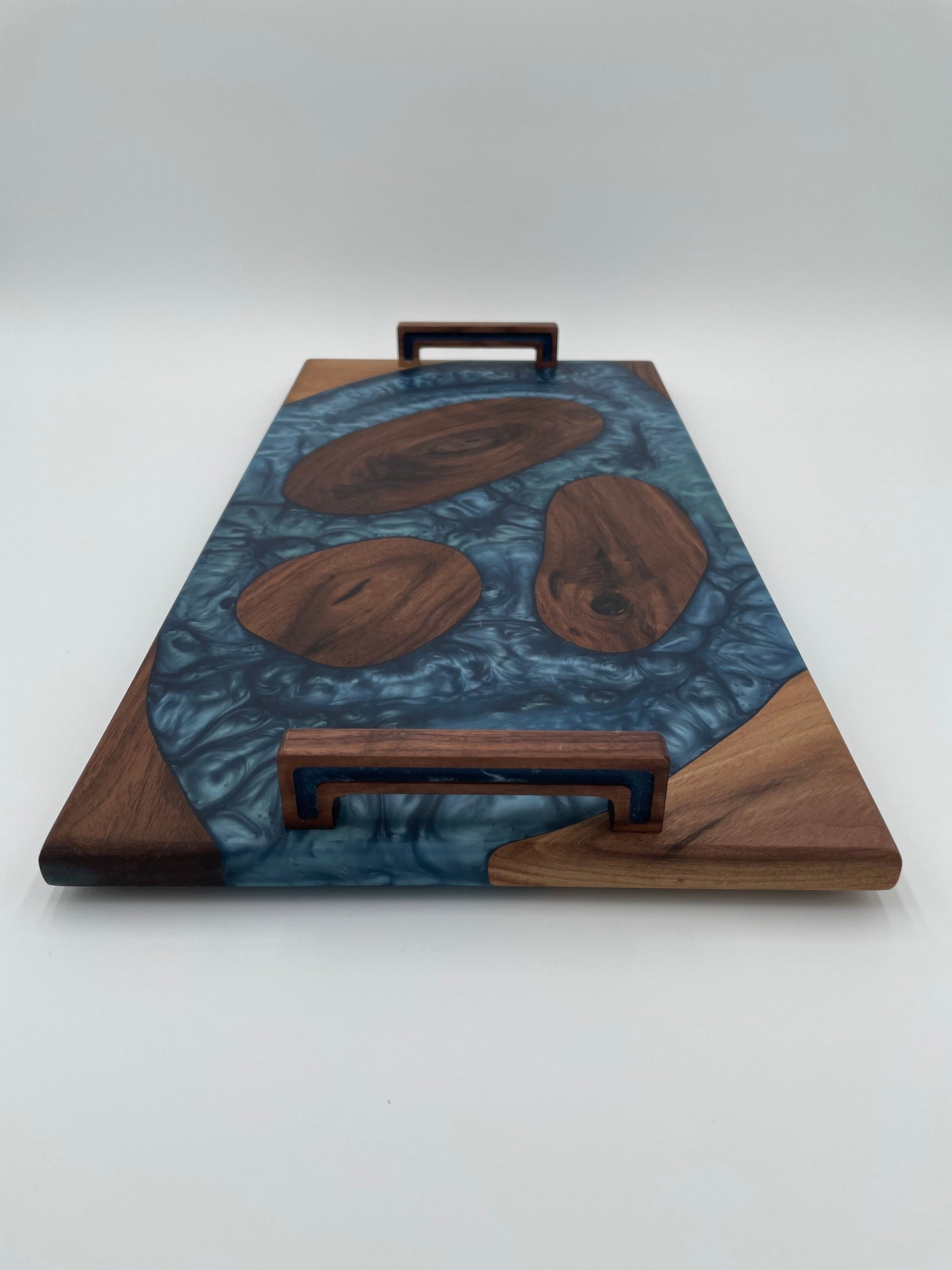 Walnut Charcuterie Board handmade with resin inlay