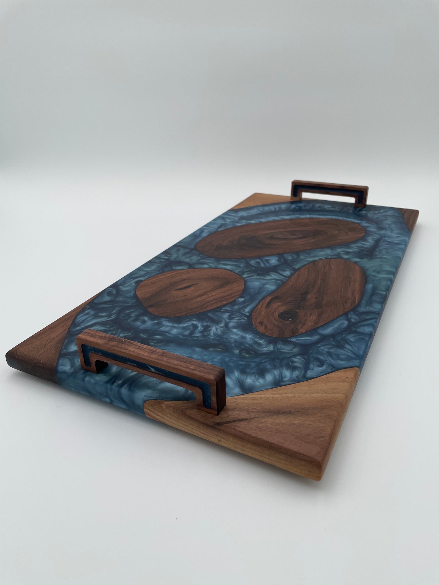 Walnut Charcuterie Board handmade with resin inlay