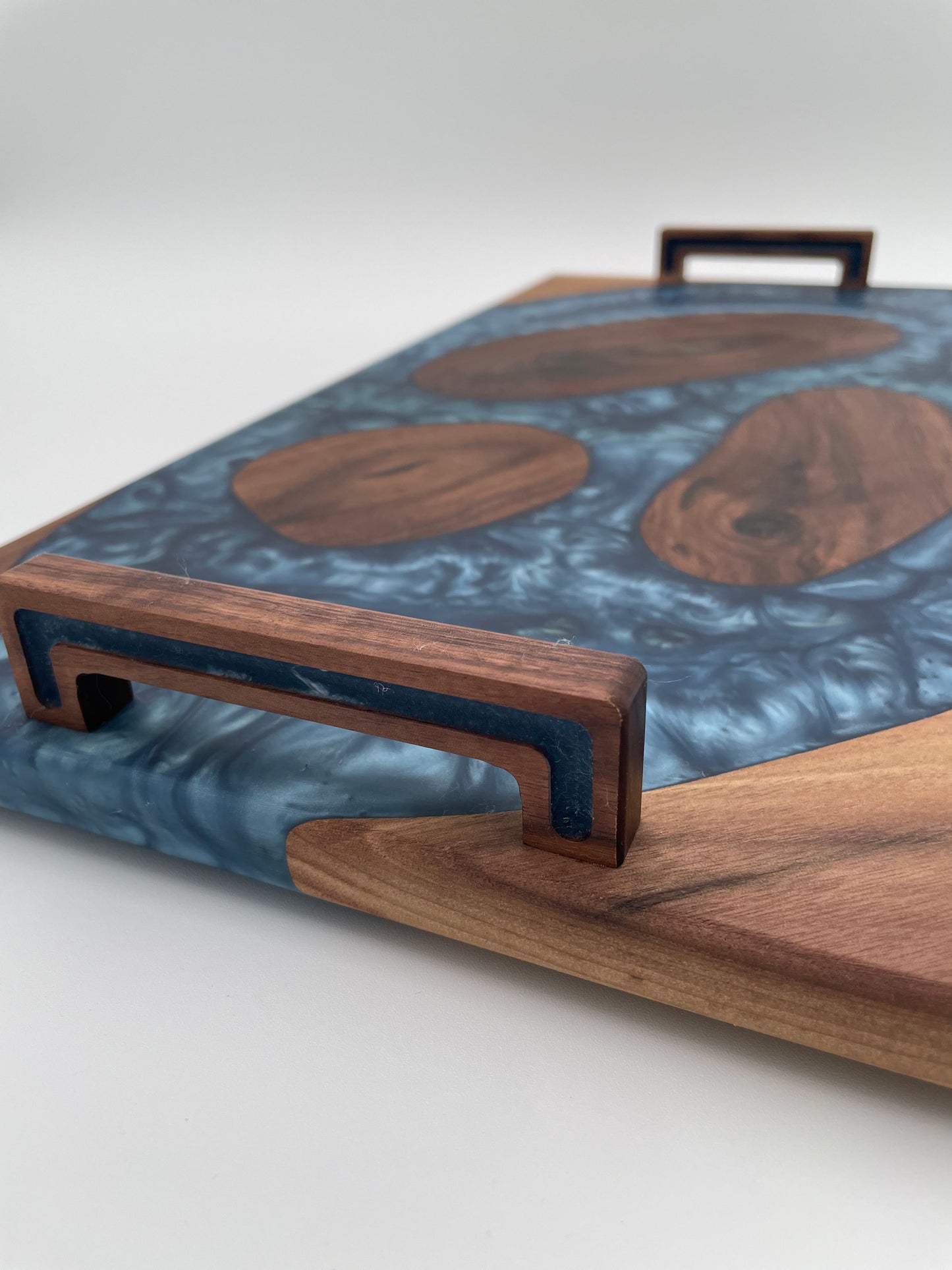 Walnut Charcuterie Board handmade with resin inlay