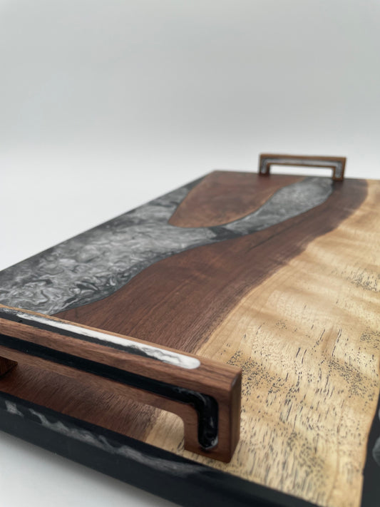 Walnut & Maple Charcuterie Board Handmade with resin inlay