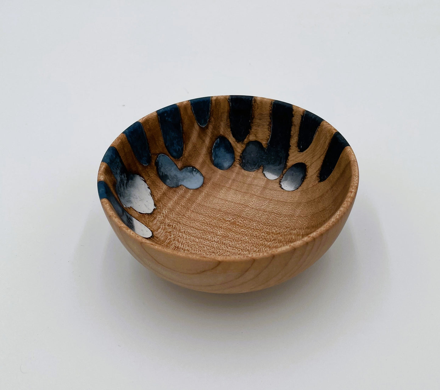 Wooden Maple Bowl Hand Turned with resin infusion