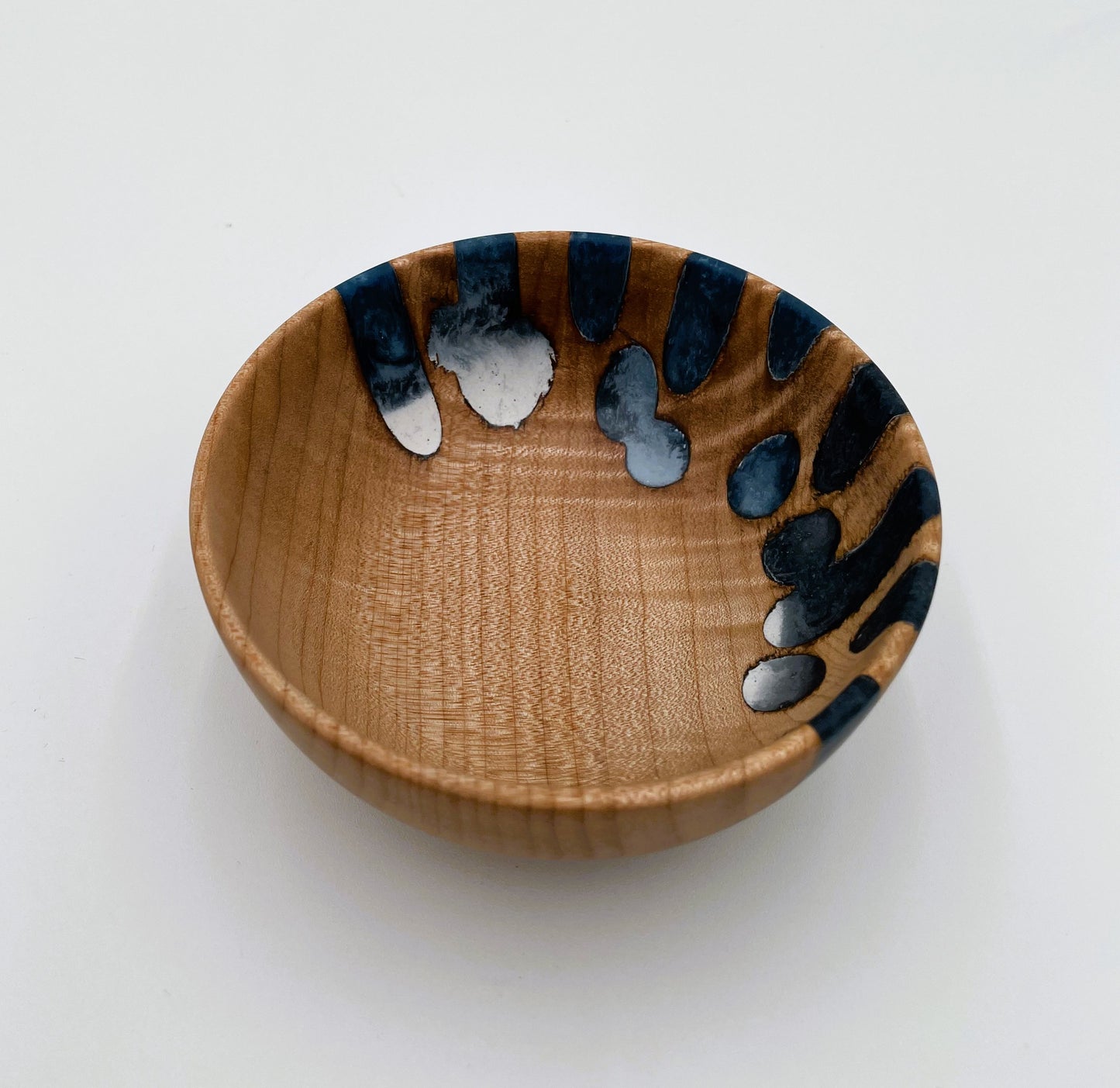 Wooden Maple Bowl Hand Turned with resin infusion