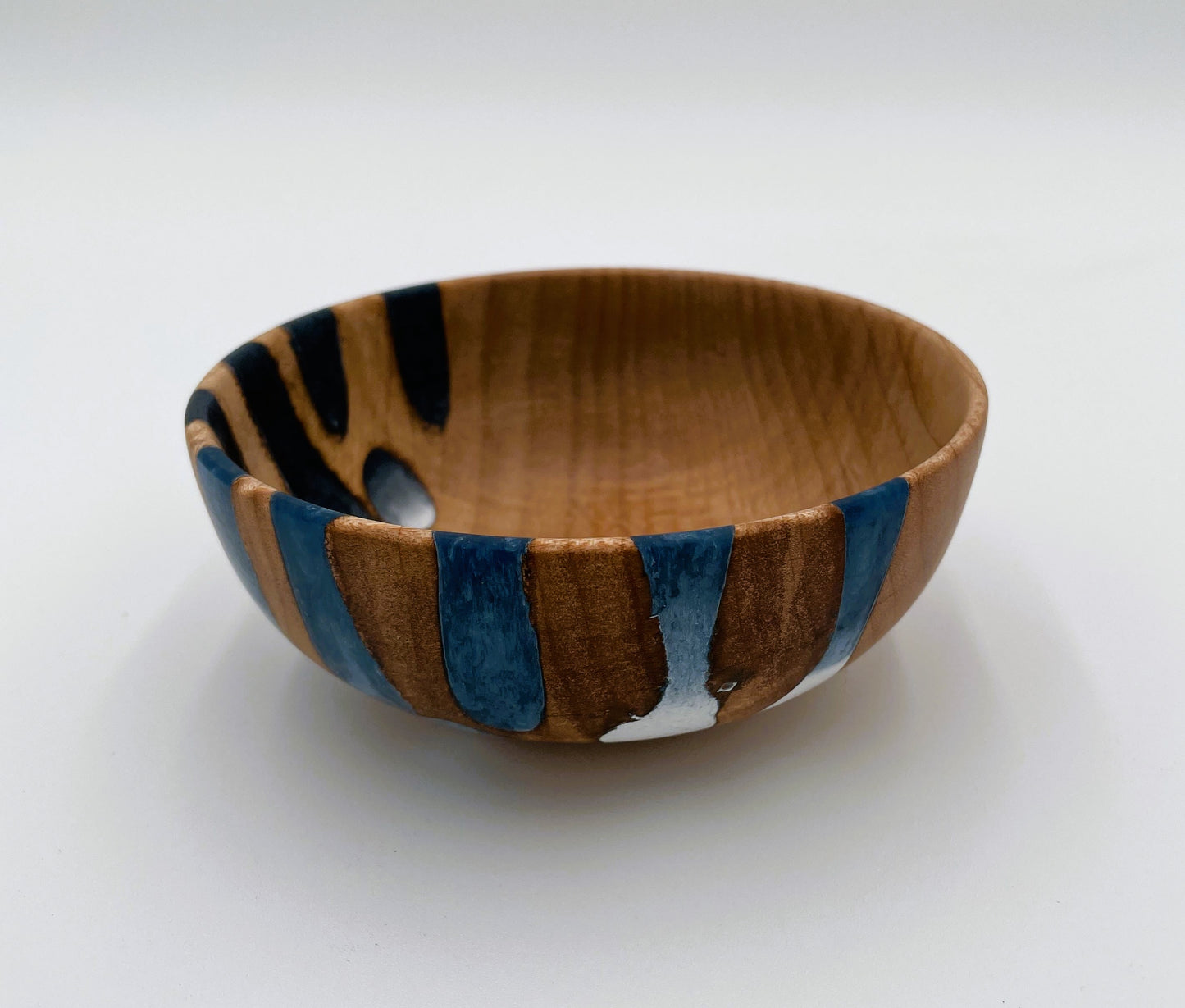 Wooden Maple Bowl Hand Turned with resin infusion