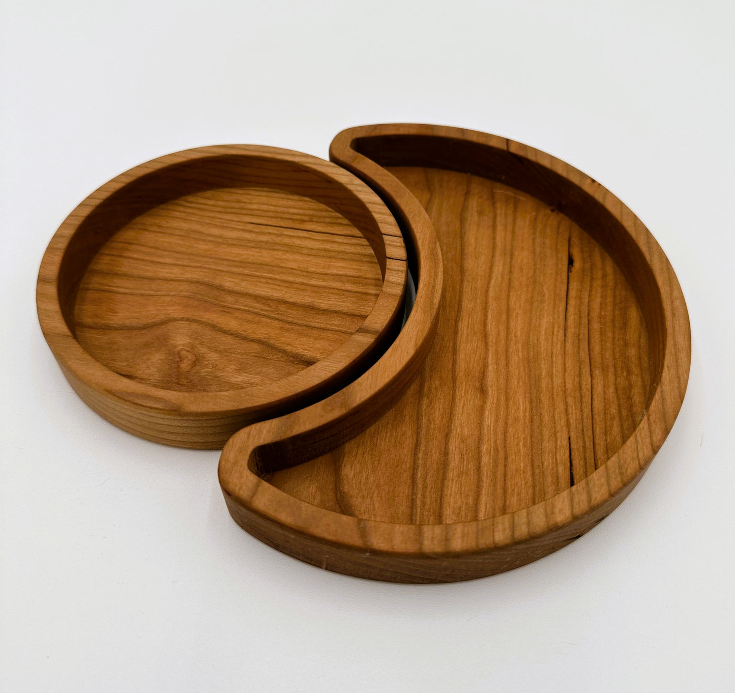 Cherry Wood Sun & Moon Tray