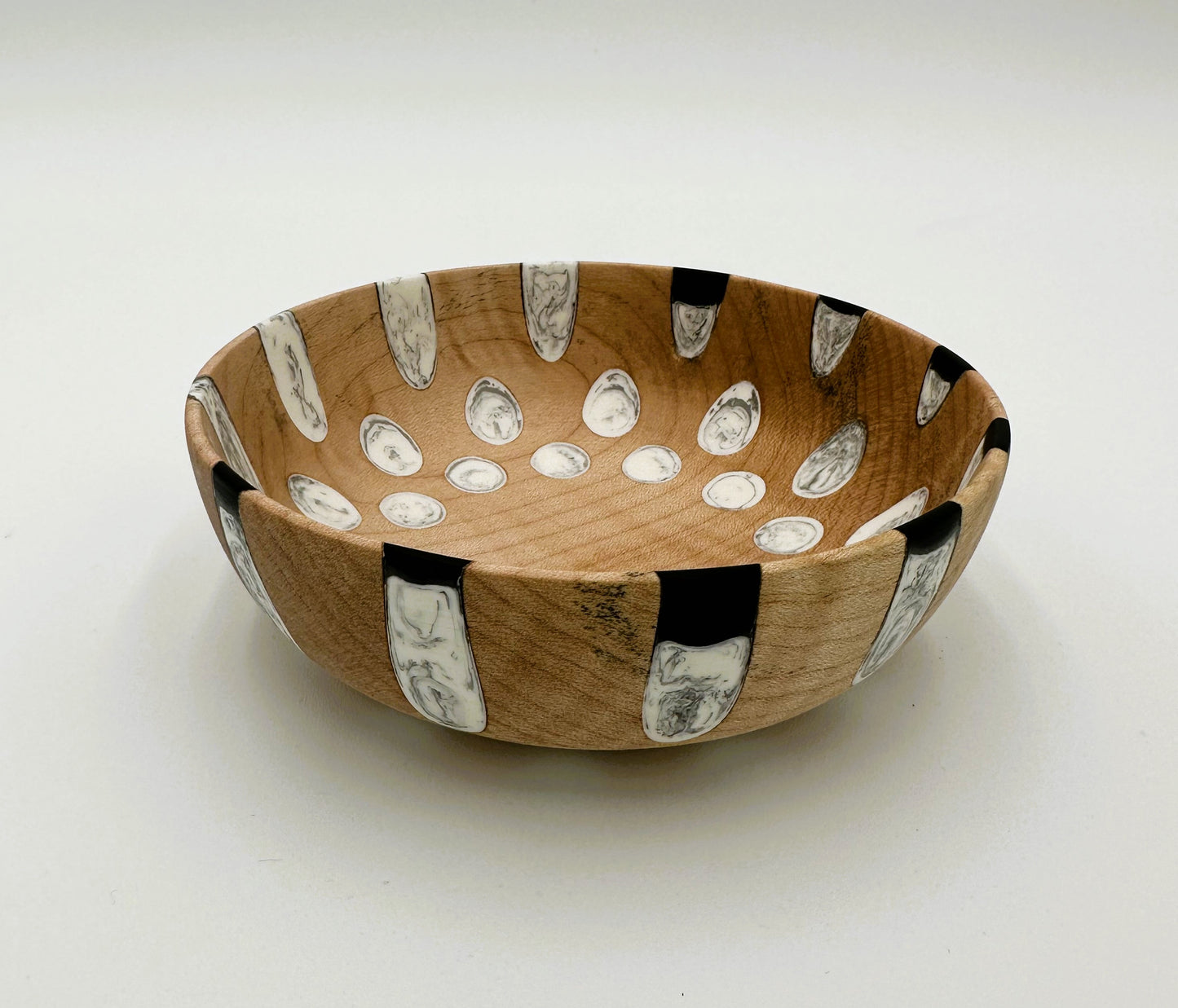 Wooden Maple Bowl Hand Turned with resin infusion