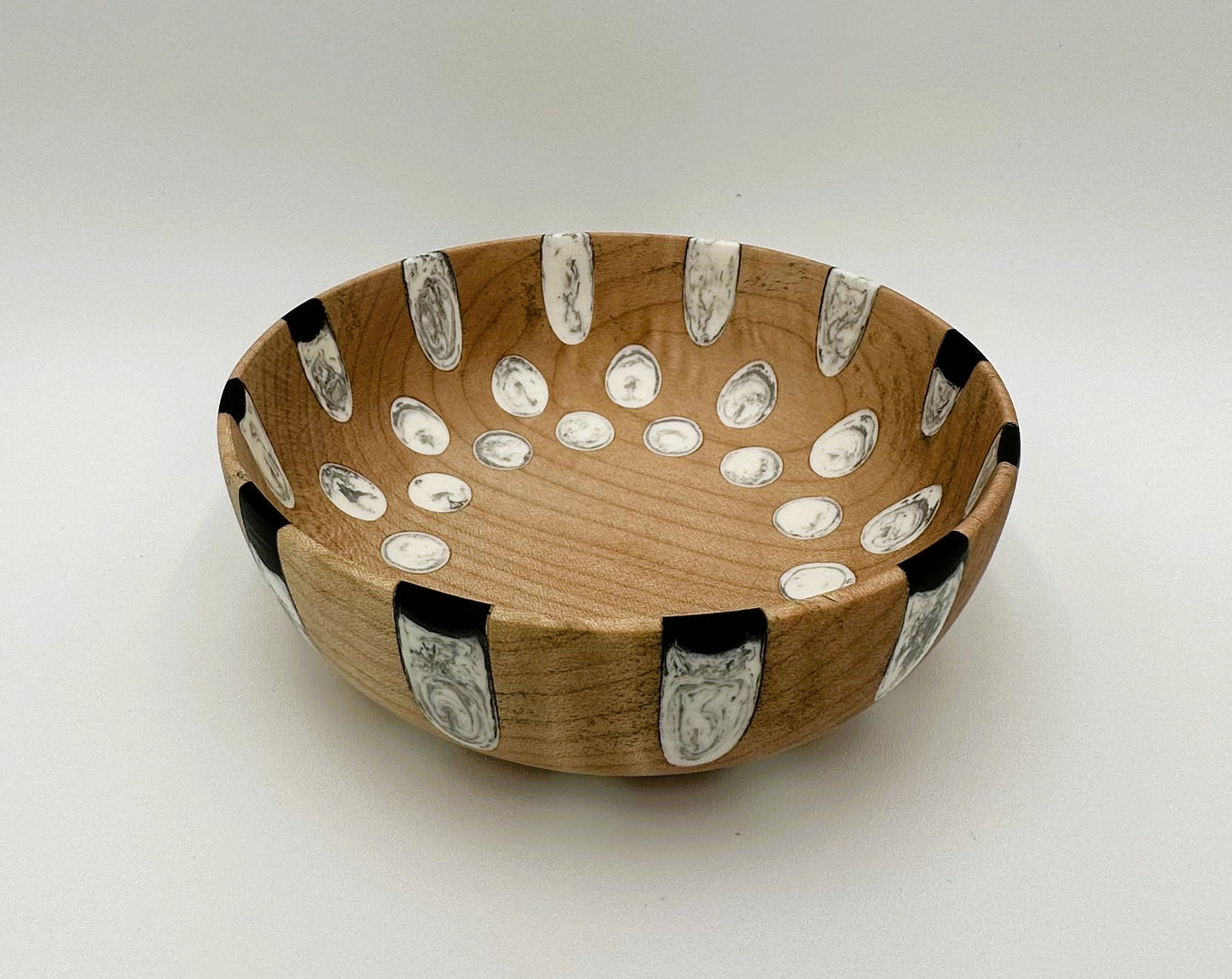 Wooden Maple Bowl Hand Turned with resin infusion