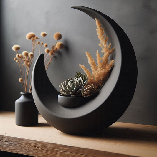 Crescent Moon Decorative Vase
