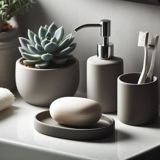 Minimalist Oval Soap Dish & Toothbrush Holder