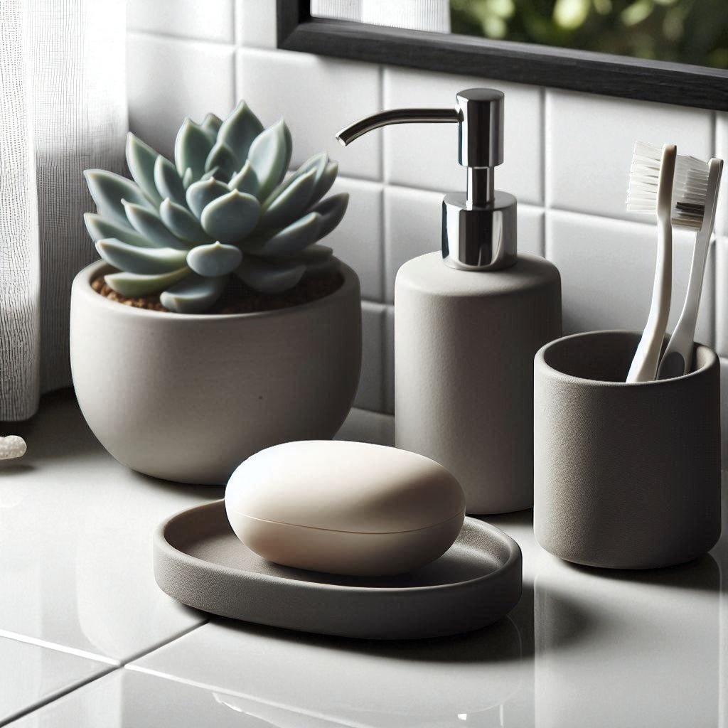 Minimalist Oval Soap Dish & Toothbrush Holder